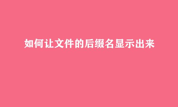 如何让文件的后缀名显示出来