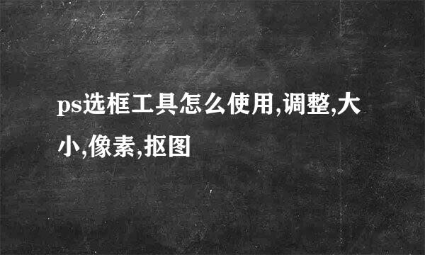 ps选框工具怎么使用,调整,大小,像素,抠图