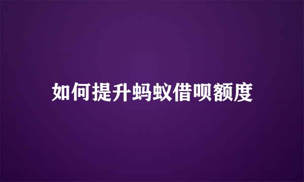 如何提升蚂蚁借呗额度