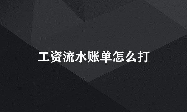 工资流水账单怎么打