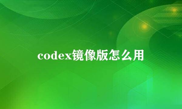 codex镜像版怎么用