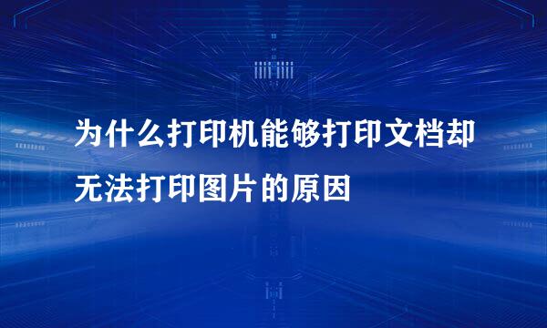 为什么打印机能够打印文档却无法打印图片的原因