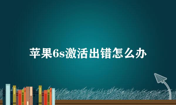 苹果6s激活出错怎么办