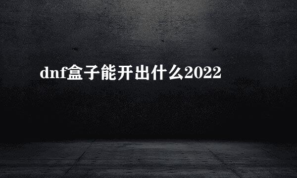 dnf盒子能开出什么2022