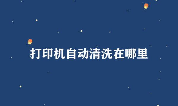 打印机自动清洗在哪里