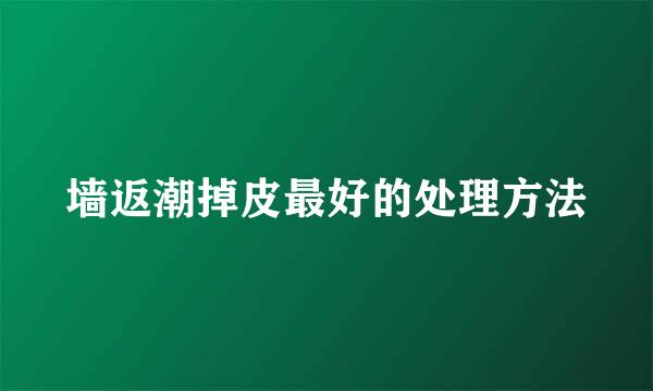 墙返潮掉皮最好的处理方法