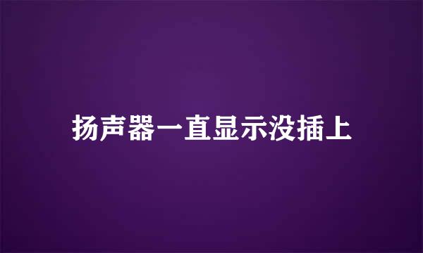 扬声器一直显示没插上