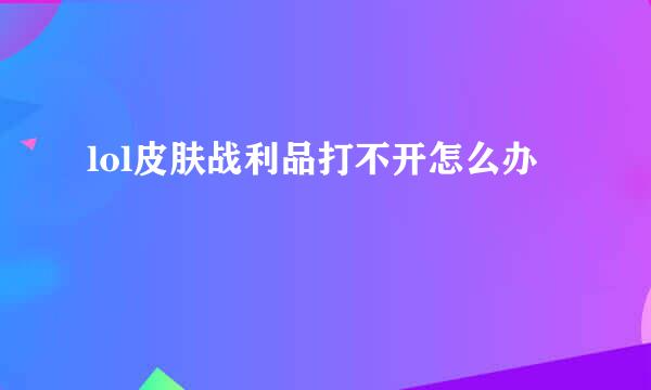 lol皮肤战利品打不开怎么办