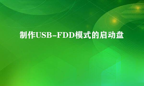 制作USB-FDD模式的启动盘