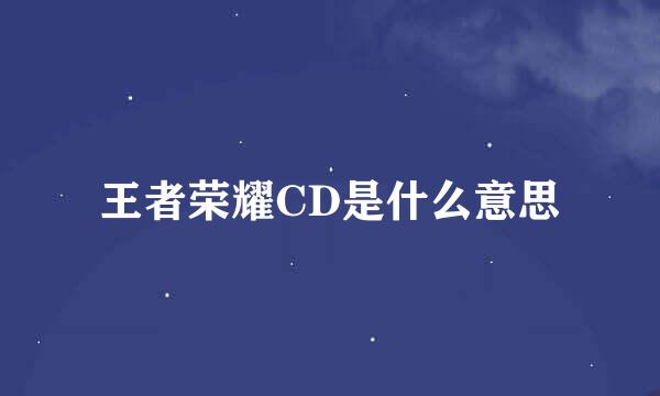 王者荣耀CD是什么意思