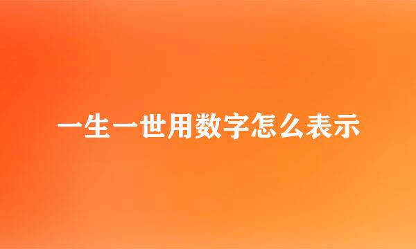 一生一世用数字怎么表示