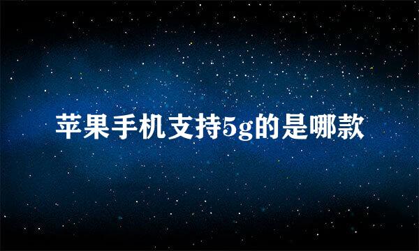 苹果手机支持5g的是哪款