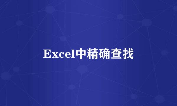 Excel中精确查找