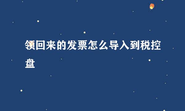 领回来的发票怎么导入到税控盘