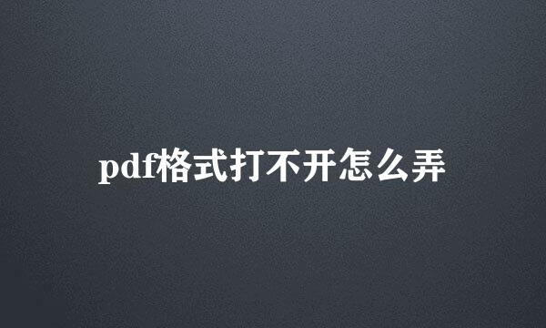 pdf格式打不开怎么弄