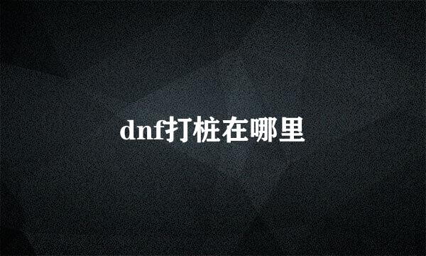 dnf打桩在哪里