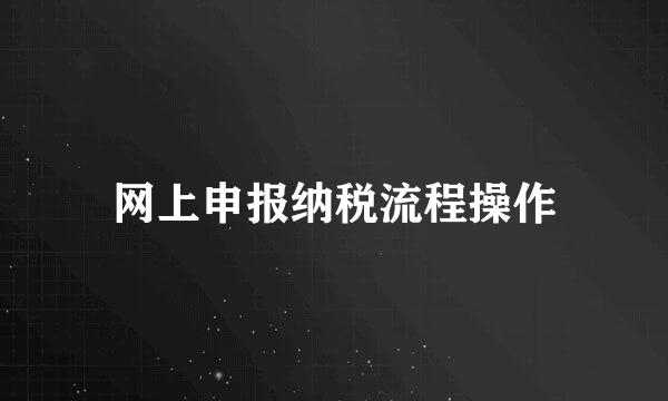 网上申报纳税流程操作