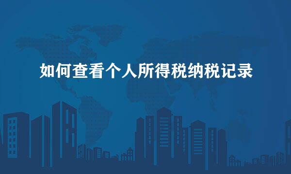 如何查看个人所得税纳税记录