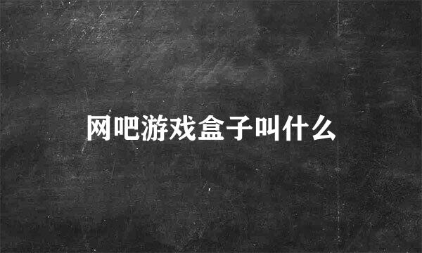 网吧游戏盒子叫什么