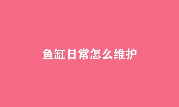 鱼缸日常怎么维护