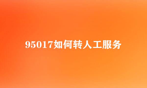 95017如何转人工服务