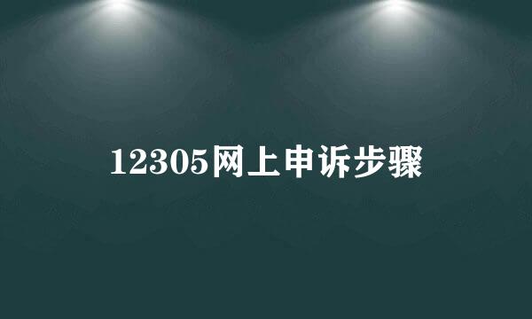 12305网上申诉步骤