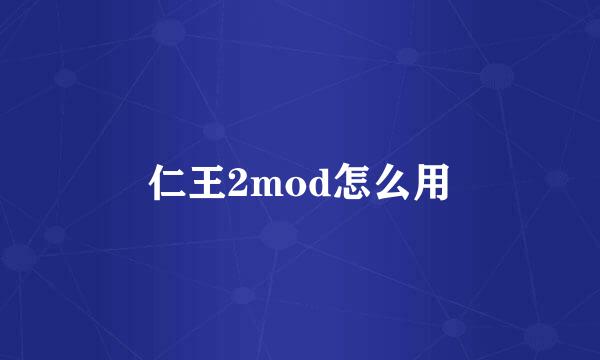 仁王2mod怎么用