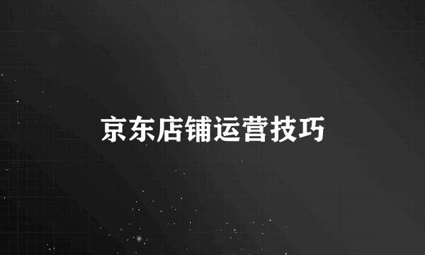 京东店铺运营技巧