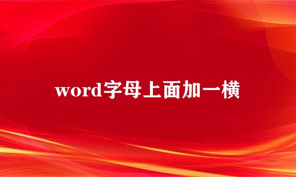word字母上面加一横