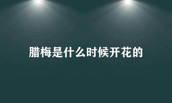 腊梅是什么时候开花的