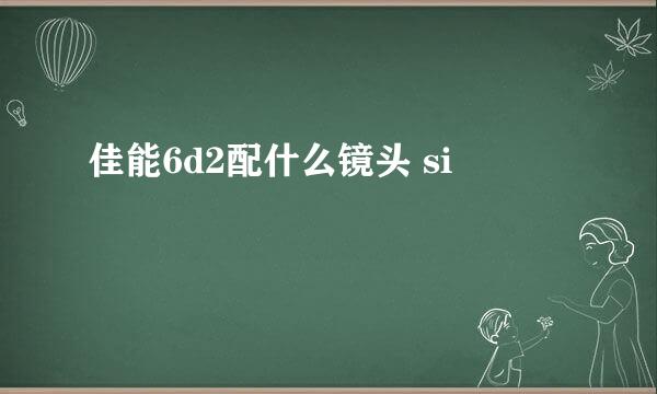 佳能6d2配什么镜头 si