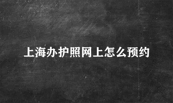 上海办护照网上怎么预约