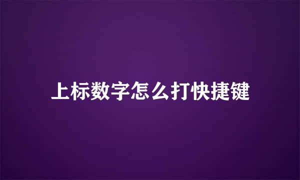 上标数字怎么打快捷键