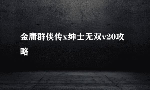 金庸群侠传x绅士无双v20攻略