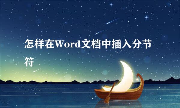 怎样在Word文档中插入分节符