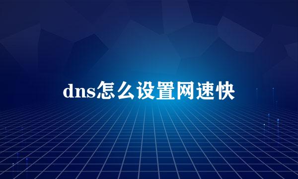 dns怎么设置网速快