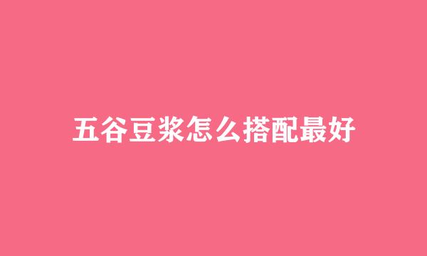 五谷豆浆怎么搭配最好