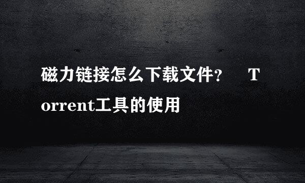 磁力链接怎么下载文件？µTorrent工具的使用