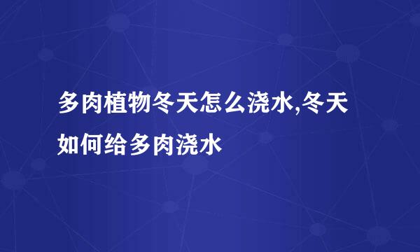 多肉植物冬天怎么浇水,冬天如何给多肉浇水