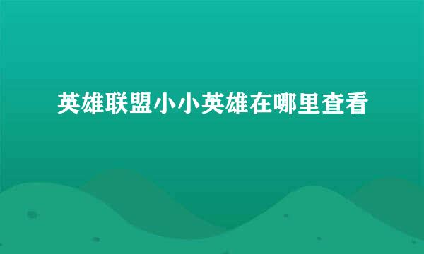 英雄联盟小小英雄在哪里查看