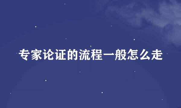 专家论证的流程一般怎么走