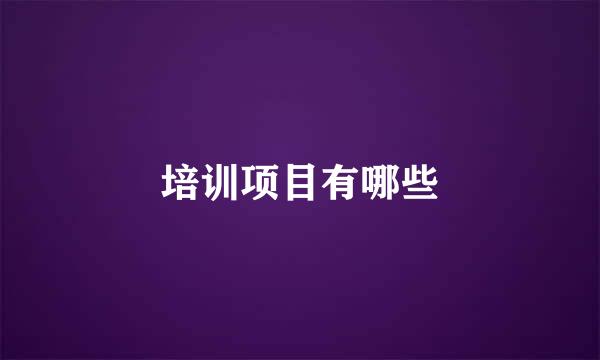培训项目有哪些