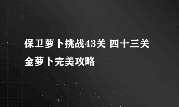 保卫萝卜挑战43关 四十三关金萝卜完美攻略