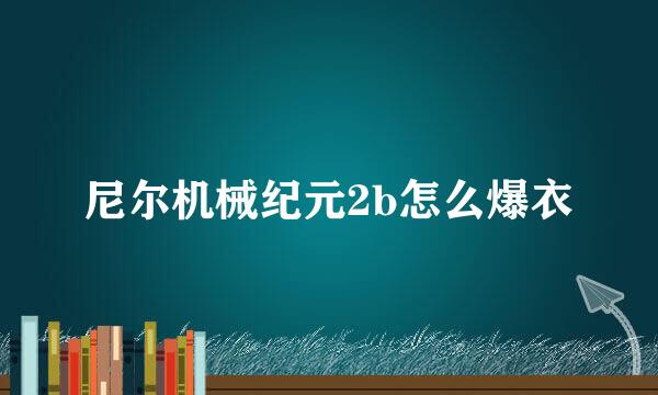 尼尔机械纪元2b怎么爆衣