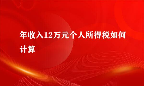 年收入12万元个人所得税如何计算