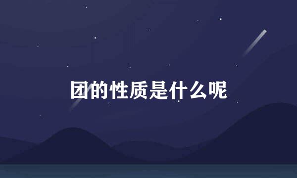 团的性质是什么呢