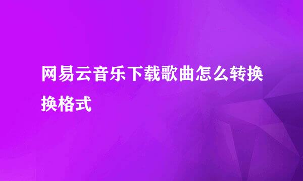网易云音乐下载歌曲怎么转换换格式