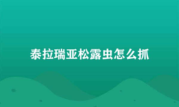 泰拉瑞亚松露虫怎么抓
