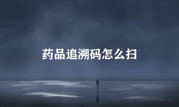 药品追溯码怎么扫