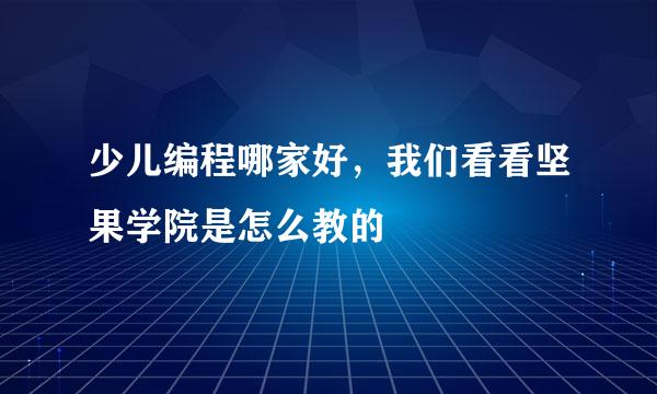 少儿编程哪家好，我们看看坚果学院是怎么教的